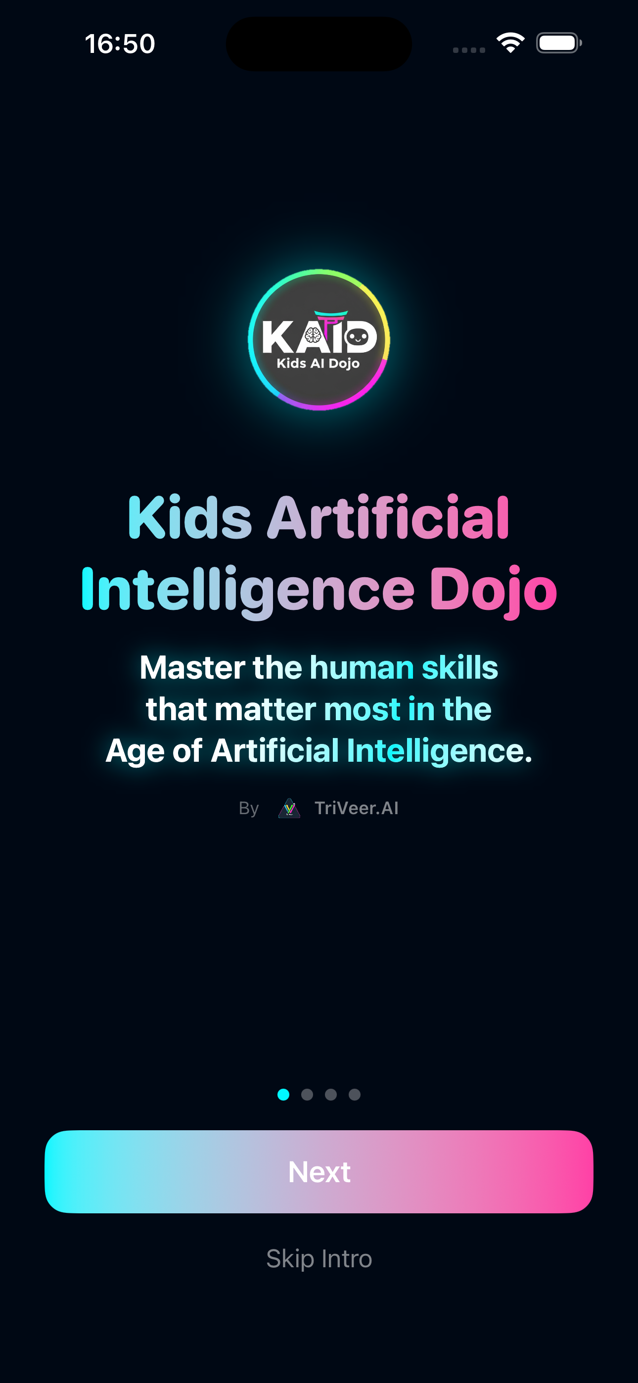 KAID — Welcome screen